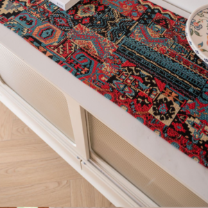 Jacquard Blue Water Plant 33-180Cm Elegant Geometric Jacquard Table Runner With Tassels - Modern Dining &Amp; Coffee Table Decor - Image 2