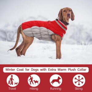 Xxl Red Grey Puffer Dog Coat – Windproof &Amp; Fleece-Lined – Nice N Cheap Variety Store Puffer Dog Coat