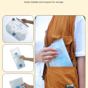 2 Pcs Grey 8L Foldable Water Bag - Large Capacity Portable Water Carrier With Spigot For Camping &Amp; Outdoors - Image 11