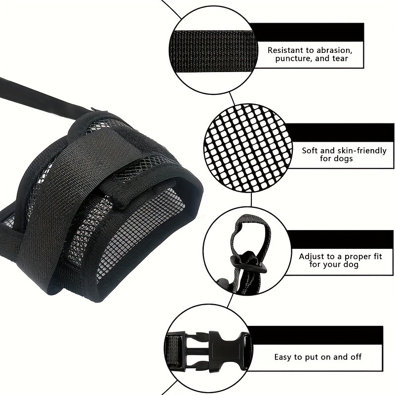 Black Mesh Dog Muzzle M | Soft &Amp; Breathable 3-Pack – Nice N Cheap Variety Store Black Mesh Dog Muzzle