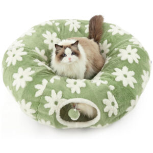Green Daisy Cat Tunnel Bed 80Cm - 2-In-1 Pet Play &Amp; Sleep – Nice N Cheap Variety Store Cat Tunnel Bed