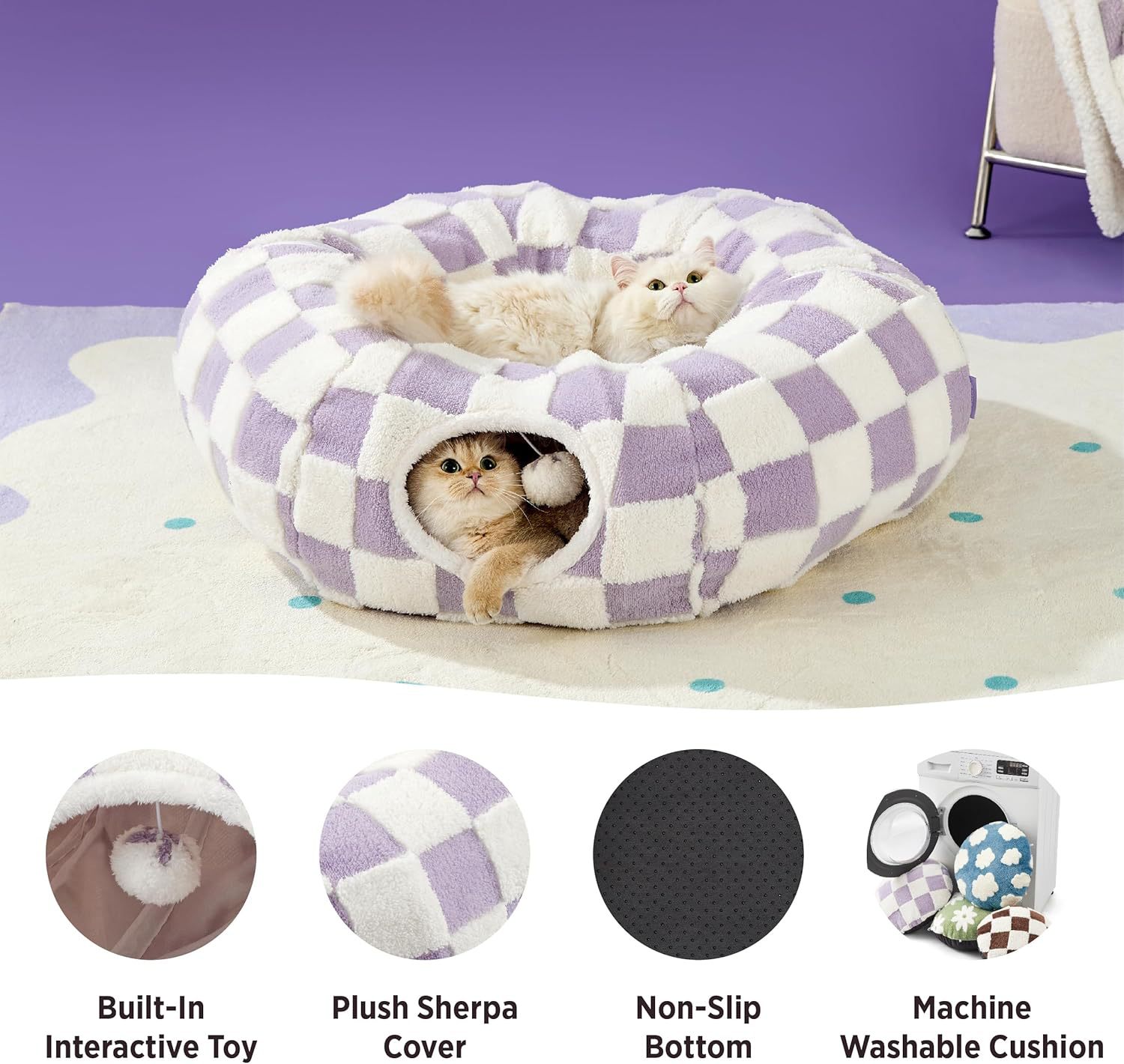 Green Daisy Cat Tunnel Bed 80Cm - 2-In-1 Pet Play &Amp; Sleep – Nice N Cheap Variety Store Cat Tunnel Bed