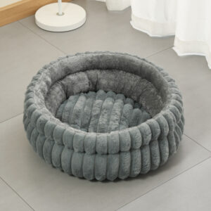 Grey Plush Pet Bed