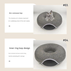 Felt Donut Cat Bed