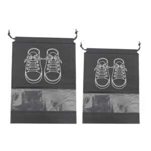 50-Pack Shoe Storage Bags - 25 Medium and 25 Large - Non-Woven Dust-Proof Travel Organiser with Transparent Window, Drawstring Closure for Business Trips, Home Wardrobe and Daily Storage