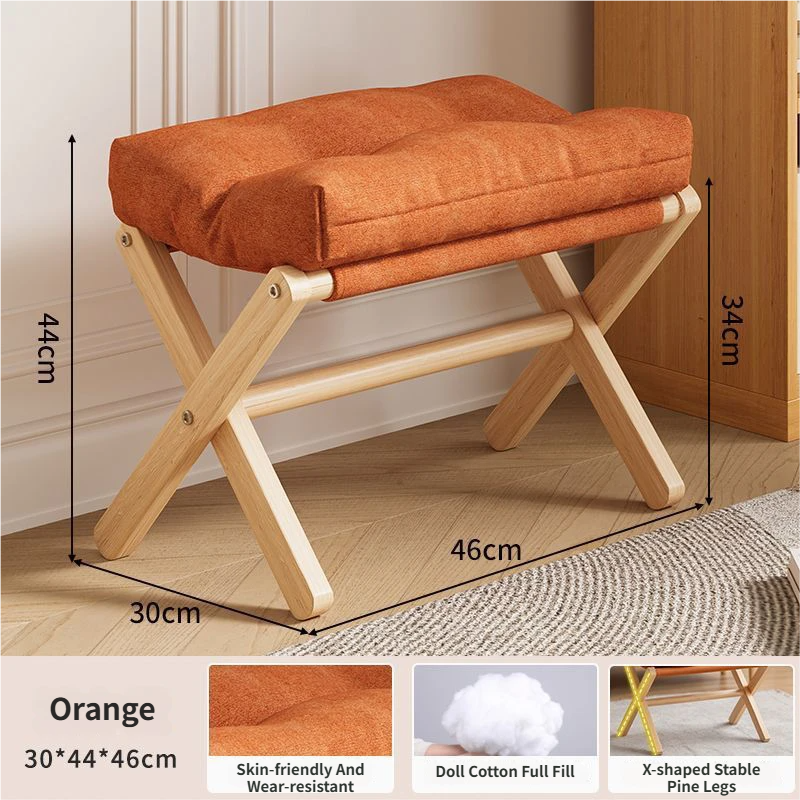 Orange Foldable Ottoman &Amp; Padded Footstool With Velcro Stability - Cotton Linen Portable Office Leg Rest &Amp; Entryway Shoe Stool – Nice N Cheap Variety Store Orange Foldable Ottoman &Amp; Padded Footstool With Velcro Stability - Cotton Linen Portable Office Leg Rest &Amp; Entryway Shoe Stool