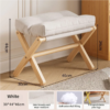 White Foldable Ottoman &Amp; Padded Footstool With Velcro Stability - Cotton Linen Portable Office Leg Rest &Amp; Entryway Shoe Stool Product Image Nice N Cheap Variety Store