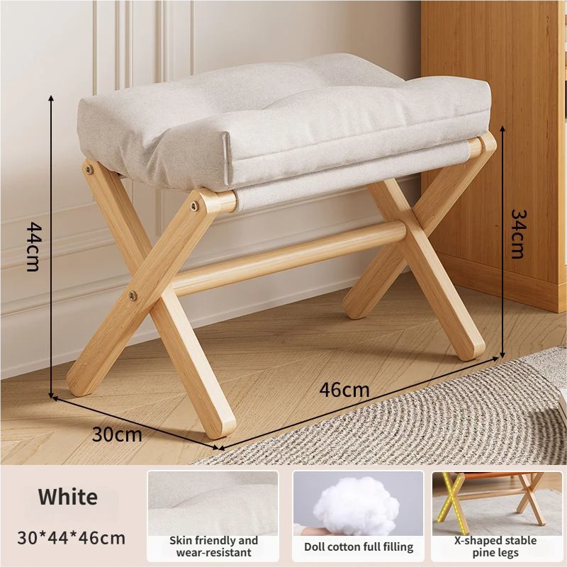White Foldable Ottoman &Amp; Padded Footstool With Velcro Stability - Cotton Linen Portable Office Leg Rest &Amp; Entryway Shoe Stool – Nice N Cheap Variety Store White Foldable Ottoman &Amp; Padded Footstool With Velcro Stability - Cotton Linen Portable Office Leg Rest &Amp; Entryway Shoe Stool