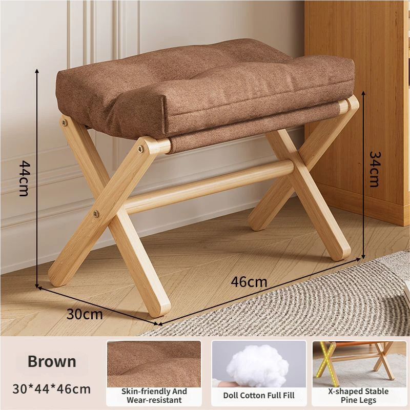 Brown Foldable Ottoman &Amp; Padded Footstool With Velcro Stability - Cotton Linen Portable Office Leg Rest &Amp; Entryway Shoe Stool – Nice N Cheap Variety Store Brown Foldable Ottoman &Amp; Padded Footstool With Velcro Stability - Cotton Linen Portable Office Leg Rest &Amp; Entryway Shoe Stool