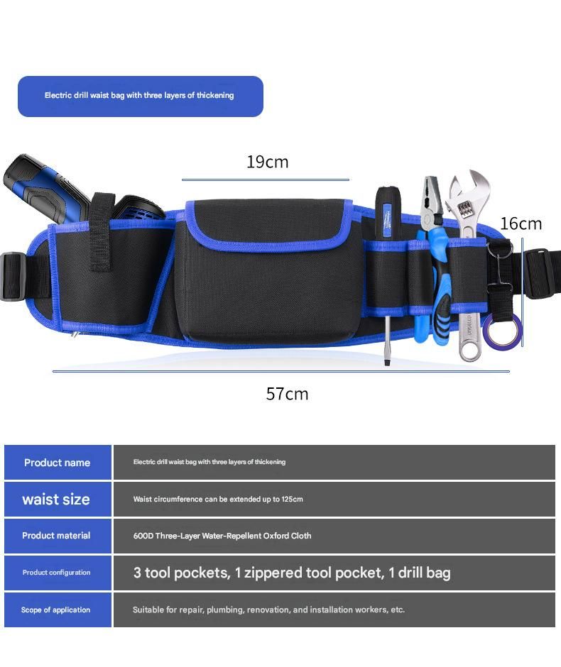 Blue Professional Oxford Cloth Tool Waist Bag –Tool Belt, Multifunctional Work Belt, Men'S Robust, Adjustable Tool Belt - Heavy-Duty 600D Waterproof For Electricians, Mechanics &Amp; Construction Workers – Nice N Cheap Variety Store Blue Professional Oxford Cloth Tool Waist Bag –Tool Belt, Multifunctional Work Belt, Men'S Robust, Adjustable Tool Belt - Heavy-Duty 600D Waterproof For Electricians, Mechanics &Amp; Construction Workers
