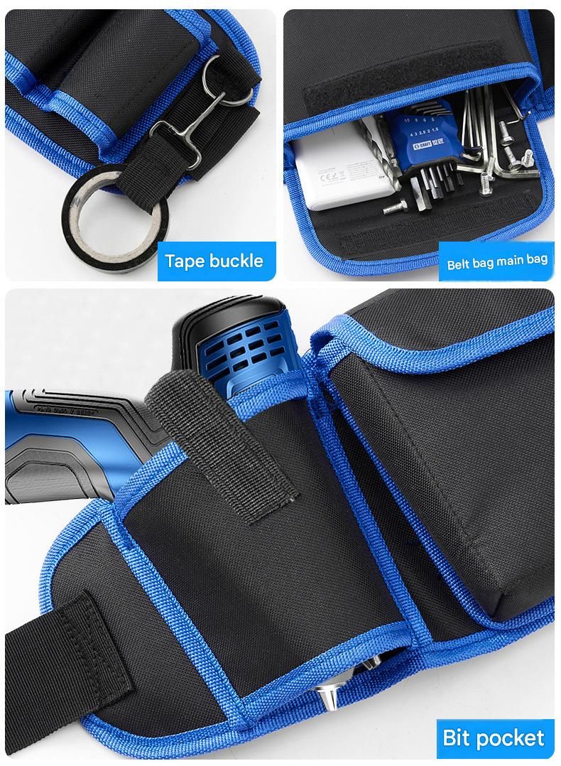 Blue Professional Oxford Cloth Tool Waist Bag –Tool Belt, Multifunctional Work Belt, Men'S Robust, Adjustable Tool Belt - Heavy-Duty 600D Waterproof For Electricians, Mechanics &Amp; Construction Workers – Nice N Cheap Variety Store Blue Professional Oxford Cloth Tool Waist Bag –Tool Belt, Multifunctional Work Belt, Men'S Robust, Adjustable Tool Belt - Heavy-Duty 600D Waterproof For Electricians, Mechanics &Amp; Construction Workers - Image 6