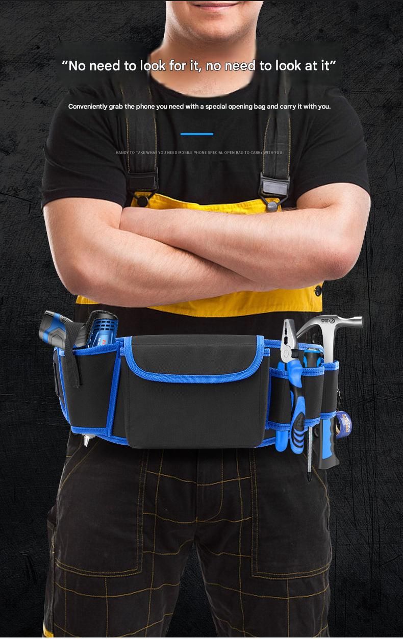 Red Professional Oxford Cloth Tool Waist Bag –Tool Belt, Multifunctional Work Belt, Men'S Robust, Adjustable Tool Belt - Heavy-Duty 600D Waterproof For Electricians, Mechanics &Amp; Construction Workers – Nice N Cheap Variety Store Red Professional Oxford Cloth Tool Waist Bag –Tool Belt, Multifunctional Work Belt, Men'S Robust, Adjustable Tool Belt - Heavy-Duty 600D Waterproof For Electricians, Mechanics &Amp; Construction Workers - Image 4