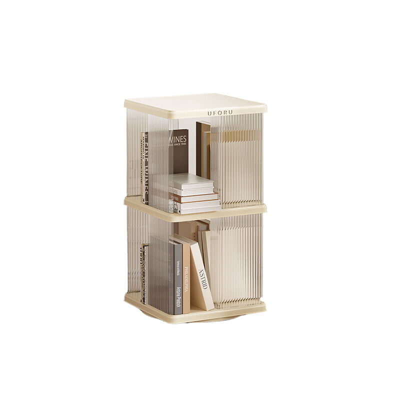 Rotating Storage Bookshelf Square 2 Layers- Cream White Multi-Layer Storage Rack, 36X36X69.5Cm (Abs+Pet) – Nice N Cheap Variety Store Rotating Storage Bookshelf Square 2 Layers- Cream White Multi-Layer Storage Rack, 36X36X69.5Cm (Abs+Pet)