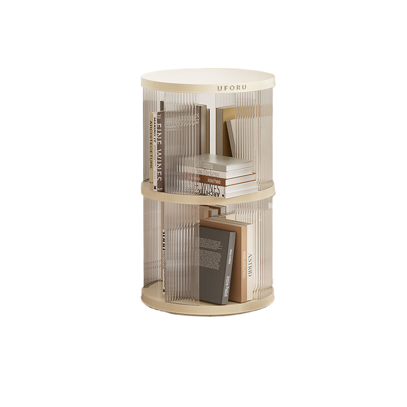 Rotating Circular Bookshelf 2 Layers- Cream White Multi-Layer Storage Rack, 40.5X40.5X69.5Cm (Abs+Pet) – Nice N Cheap Variety Store Rotating Circular Bookshelf 2 Layers- Cream White Multi-Layer Storage Rack, 40.5X40.5X69.5Cm (Abs+Pet)