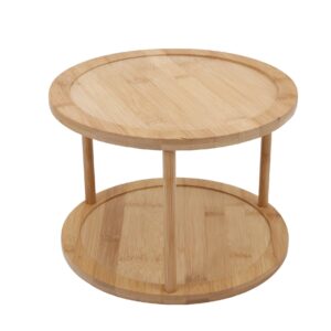 Bamboo Lazy Susan Turntable 2 Tiers