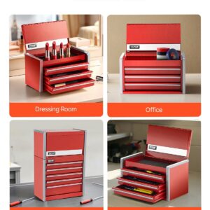 Metal Tool Box, 8.6-Inch, Portable Metal Tool Box With 3 Drawers, Small Tool Chest With Eva Liners And Pp Feet Pads, Heavy-Duty Steel With Ball Bearing Opening And Powder Coated Finish, Red – Nice N Cheap Variety Store Metal Tool Box, 8.6-Inch, Portable Metal Tool Box With 3 Drawers, Small Tool Chest With Eva Liners And Pp Feet Pads, Heavy-Duty Steel With Ball Bearing Opening And Powder Coated Finish, Red - Image 5