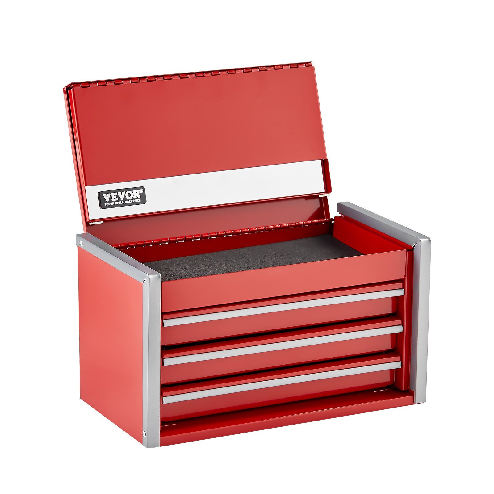 Metal Tool Box, 8.6-Inch, Portable Metal Tool Box With 3 Drawers, Small Tool Chest With Eva Liners And Pp Feet Pads, Heavy-Duty Steel With Ball Bearing Opening And Powder Coated Finish, Red – Nice N Cheap Variety Store Metal Tool Box, 8.6-Inch, Portable Metal Tool Box With 3 Drawers, Small Tool Chest With Eva Liners And Pp Feet Pads, Heavy-Duty Steel With Ball Bearing Opening And Powder Coated Finish, Red - Image 11