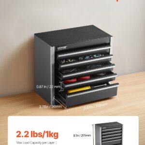 Metal Tool Box, 8.6-Inch, Portable Metal Tool Box With 5 Drawers, Small Tool Chest With Eva Liners And Pp Feet Pads, Heavy-Duty Steel With Ball Bearing Opening And Powder Coated Finish, Black – Nice N Cheap Variety Store Metal Tool Box, 8.6-Inch, Portable Metal Tool Box With 5 Drawers, Small Tool Chest With Eva Liners And Pp Feet Pads, Heavy-Duty Steel With Ball Bearing Opening And Powder Coated Finish, Black - Image 2