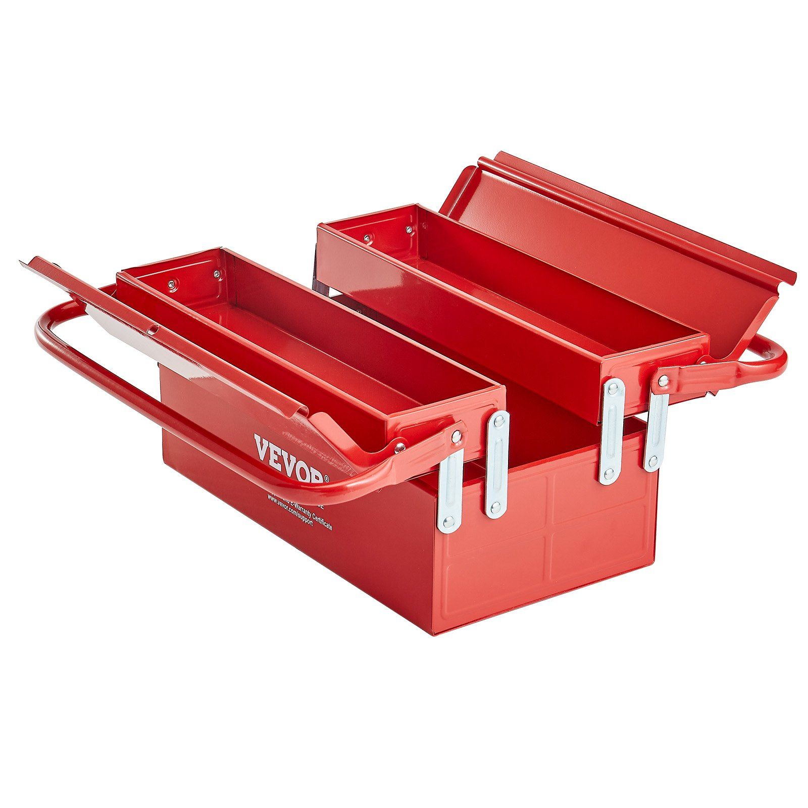 Metal Tool Box, 14-Inch, 2-Tier 3-Tray Portable Folding Tool Chest Organizer With Handle &Amp; Lock Hole, Powder Coated Steel, Cantilever Toolbox For Household Factory Warehouse Repair Shop, Red – Nice N Cheap Variety Store Metal Tool Box, 14-Inch, 2-Tier 3-Tray Portable Folding Tool Chest Organizer With Handle &Amp; Lock Hole, Powder Coated Steel, Cantilever Toolbox For Household Factory Warehouse Repair Shop, Red