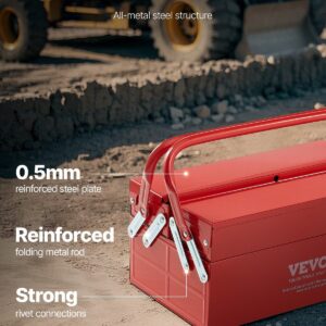 Metal Tool Box, 14-Inch, 2-Tier 3-Tray Portable Folding Tool Chest Organizer With Handle &Amp; Lock Hole, Powder Coated Steel, Cantilever Toolbox For Household Factory Warehouse Repair Shop, Red – Nice N Cheap Variety Store Metal Tool Box, 14-Inch, 2-Tier 3-Tray Portable Folding Tool Chest Organizer With Handle &Amp; Lock Hole, Powder Coated Steel, Cantilever Toolbox For Household Factory Warehouse Repair Shop, Red - Image 6