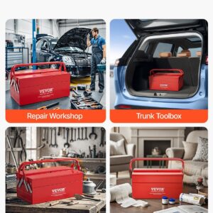 Metal Tool Box, 14-Inch, 2-Tier 3-Tray Portable Folding Tool Chest Organizer With Handle &Amp; Lock Hole, Powder Coated Steel, Cantilever Toolbox For Household Factory Warehouse Repair Shop, Red – Nice N Cheap Variety Store Metal Tool Box, 14-Inch, 2-Tier 3-Tray Portable Folding Tool Chest Organizer With Handle &Amp; Lock Hole, Powder Coated Steel, Cantilever Toolbox For Household Factory Warehouse Repair Shop, Red - Image 7