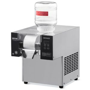 Commercial Snowflake Ice Machine, 176.4LBS/24H Snowflake Ice Maker, Stainless Steel Ice Shaver Machine, Electric Snow Cone Maker, Air Cooling System for Rapid Heat Dissipation, for Bakery, Cafe