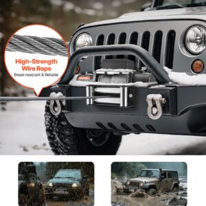 Electric Winch, 5400 Kg Load Capacity, 12V Dc Truck Winch With Φ9.1 Mm X 24 M Steel Rope, Wireless &Amp; Wired Remote Control, Ip55 Waterproof For Towing Suv Jeep Trailer Boat Off-Road Vehicle - Image 4