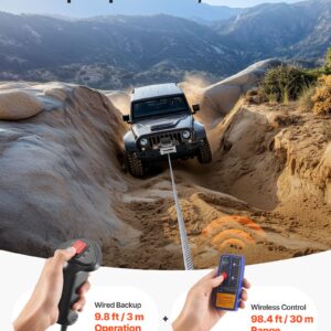 Electric Winch, 5400 Kg Load Capacity, 12V Dc Truck Winch With Φ9.1 Mm X 24 M Steel Rope, Wireless &Amp; Wired Remote Control, Ip55 Waterproof For Towing Suv Jeep Trailer Boat Off-Road Vehicle - Image 5