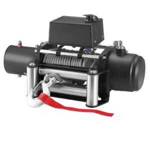 Electric Winch, 5400 kg Load Capacity, 12V DC Truck Winch with Φ9.1 mm x 26 m Steel Rope, Wireless & Wired Remote Control, Suitable for Towing SUV Jeep Trailer Boat Off-Road Vehicle