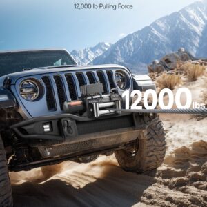 Electric Winch, 5400 Kg Load Capacity, 12V Dc Truck Winch With Φ9.1 Mm X 26 M Steel Rope, Wireless &Amp; Wired Remote Control, Suitable For Towing Suv Jeep Trailer Boat Off-Road Vehicle - Image 2