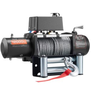Electric Winch, 5400 Kg Load Capacity, 12V Dc Truck Winch With Φ9.1 Mm X 26 M Steel Rope, Wireless &Amp; Wired Remote Control, Suitable For Towing Suv Jeep Trailer Boat Off-Road Vehicle - Image 10
