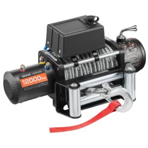 Electric Winch, 5400 Kg Load Capacity, 12V Dc Truck Winch With Φ9.1 Mm X 26 M Steel Rope, Wireless &Amp; Wired Remote Control, Suitable For Towing Suv Jeep Trailer Boat Off-Road Vehicle - Image 11