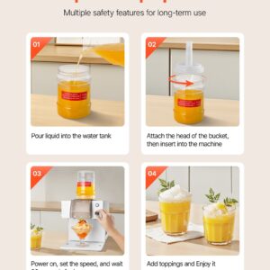 Snowflake Ice Machine, 80Kg/24H Snowflake Ice Maker, Ice-Shaver Machine With Stainless Steel Blade, Electric Snow Cone Maker With 1.8L Tank, 90S Fast Pre-Cooling, For Home &Amp; Small Gatherings - Image 5