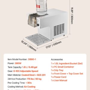 Snowflake Ice Machine, 80Kg/24H Snowflake Ice Maker, Ice-Shaver Machine With Stainless Steel Blade, Electric Snow Cone Maker With 1.8L Tank, 90S Fast Pre-Cooling, For Home &Amp; Small Gatherings - Image 7