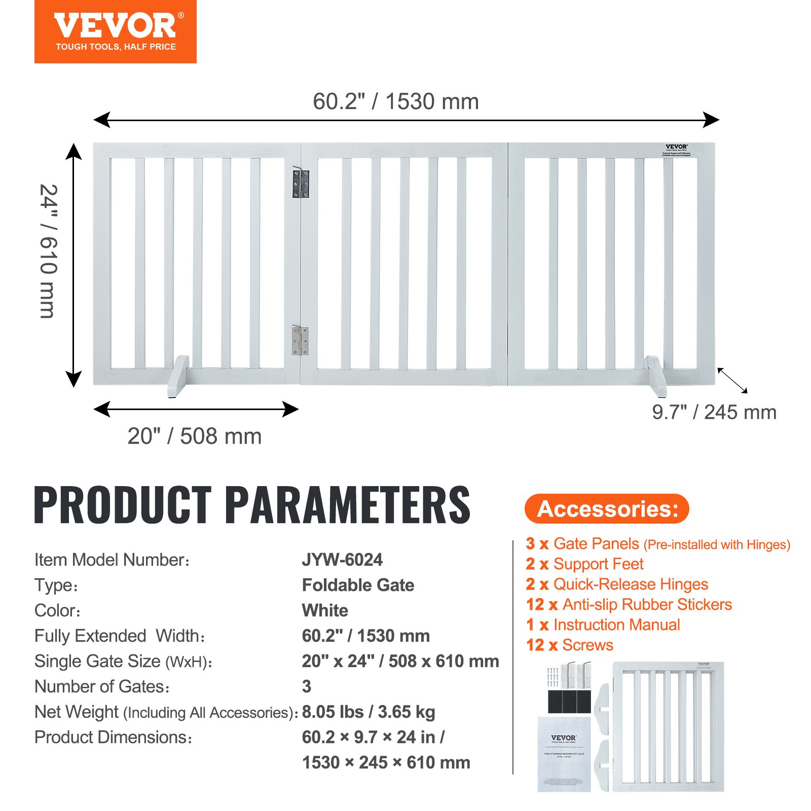 Free Standing Dog Gate | 3-Panel Foldable Pet Barrier – Nice N Cheap Variety Store Free Standing Dog Gate