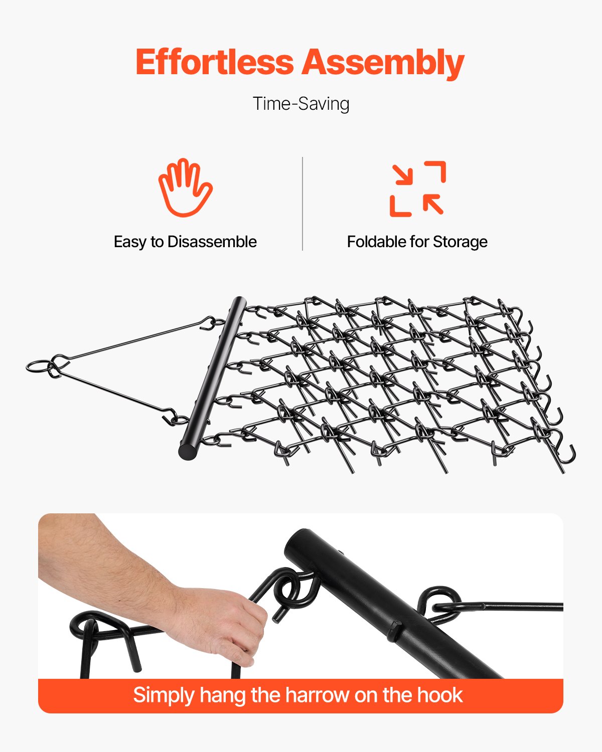 Drag Harrow, 5 X 4.5 Ft Durable Chain Harrow With 60 Sharp Teeth, Suitable For Atv Utv Tractor, Ideal For Soil Preparation, Seeding, Smoothing Landscapes, And Yard Gravel Driveway Maintenance – Nice N Cheap Variety Store Drag Harrow, 5 X 4.5 Ft Durable Chain Harrow With 60 Sharp Teeth, Suitable For Atv Utv Tractor, Ideal For Soil Preparation, Seeding, Smoothing Landscapes, And Yard Gravel Driveway Maintenance - Image 5