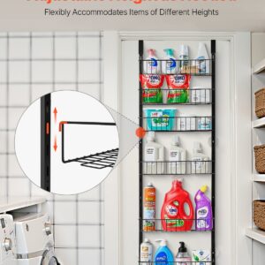 Over The Door Pantry Organizer, 6-Tier Pantry Organization And Storage, Heavy-Duty Steel Hanging Spice Rack, Adjustable Wall Seasoning Shelves, For Home Kitchen Laundry Room Bathroom, Black - Image 3
