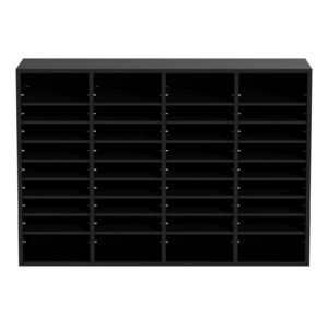 Wood Literature Organizer, 36 Compartments, File Sorter With Removable Shelves, Mailboxes Slot For Office Home Classroom Mailrooms Organization, Epa Certified, Black - Image 11