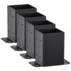 101.6X101.6Mm Post Base 4 Pcs, Inner Size 91X91 Post Base Brackets, Heavy Duty Powder-Coated Post Anchor Matte Black Wood Post Brackets For Pavilion Deck Railing Support Deck Base Plate Product Image Nice N Cheap Variety Store