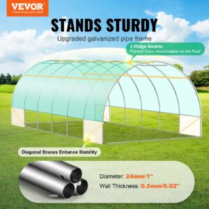 Walk-In Tunnel Greenhouse, 19.4X9.7X6.5 Ft Hoop House Greenhouse Tunnel, Plant Hot House With Galvanized Steel Frame, Green Pe Cover, Roll-Up Zipper Door And 12 Windows For Outdoor – Nice N Cheap Variety Store Walk-In Tunnel Greenhouse, 19.4X9.7X6.5 Ft Hoop House Greenhouse Tunnel, Plant Hot House With Galvanized Steel Frame, Green Pe Cover, Roll-Up Zipper Door And 12 Windows For Outdoor - Image 2