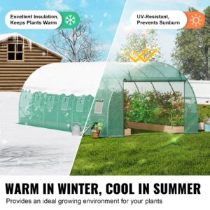 Walk-In Tunnel Greenhouse, 19.4X9.7X6.5 Ft Hoop House Greenhouse Tunnel, Plant Hot House With Galvanized Steel Frame, Green Pe Cover, Roll-Up Zipper Door And 12 Windows For Outdoor – Nice N Cheap Variety Store Walk-In Tunnel Greenhouse, 19.4X9.7X6.5 Ft Hoop House Greenhouse Tunnel, Plant Hot House With Galvanized Steel Frame, Green Pe Cover, Roll-Up Zipper Door And 12 Windows For Outdoor - Image 4