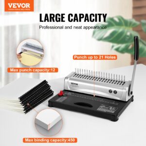 Binding Machine, Comb Binding Machine 21-Holes Binding 450 Sheets, Book Binder Machine With 100 Pcs 3/8'' Comb Binding Spines, For Letter Size, A4, A5 – Nice N Cheap Variety Store Binding Machine, Comb Binding Machine 21-Holes Binding 450 Sheets, Book Binder Machine With 100 Pcs 3/8'' Comb Binding Spines, For Letter Size, A4, A5 - Image 2