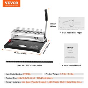 Binding Machine, Comb Binding Machine 21-Holes Binding 450 Sheets, Book Binder Machine With 100 Pcs 3/8'' Comb Binding Spines, For Letter Size, A4, A5 – Nice N Cheap Variety Store Binding Machine, Comb Binding Machine 21-Holes Binding 450 Sheets, Book Binder Machine With 100 Pcs 3/8'' Comb Binding Spines, For Letter Size, A4, A5 - Image 7