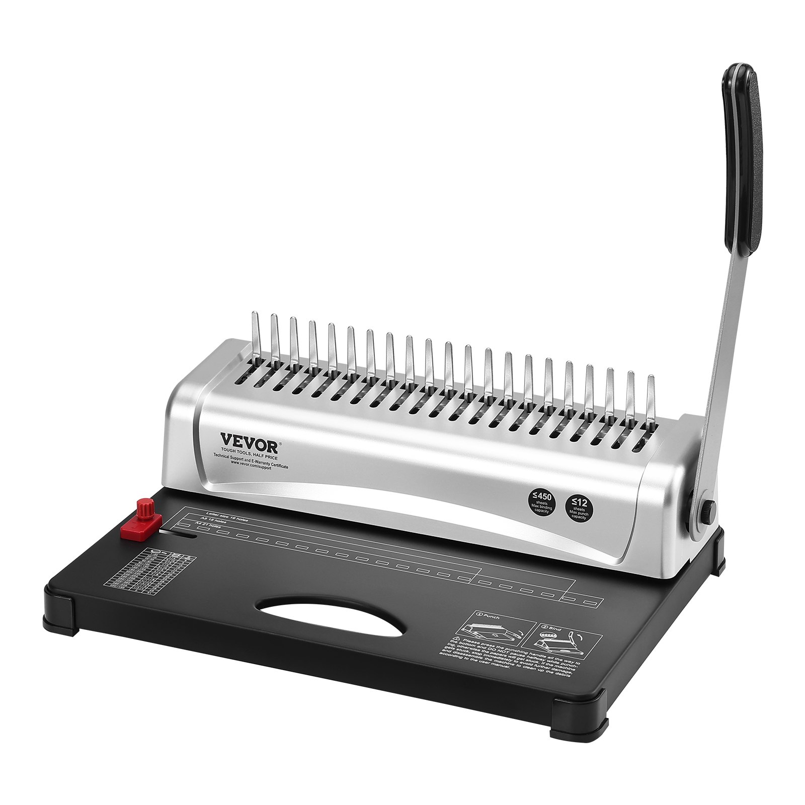 Binding Machine, Comb Binding Machine 21-Holes Binding 450 Sheets, Book Binder Machine With 100 Pcs 3/8'' Comb Binding Spines, For Letter Size, A4, A5 – Nice N Cheap Variety Store Binding Machine, Comb Binding Machine 21-Holes Binding 450 Sheets, Book Binder Machine With 100 Pcs 3/8'' Comb Binding Spines, For Letter Size, A4, A5 - Image 10