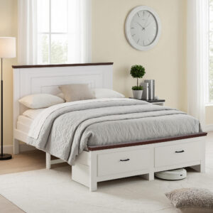 double wooden bed frame