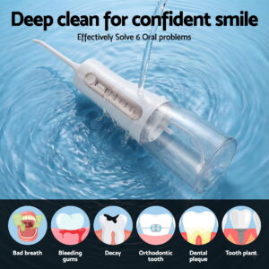 Devanti Cordless Water Flosser Dental Oral Irrigator White - Image 4