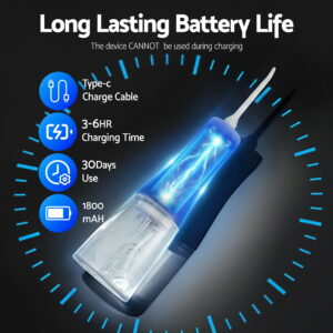 Devanti Cordless Water Flosser Dental Oral Irrigator White - Image 7