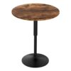 Artiss Height Adjustable Bar Table 360 Swivel Round Gaslift Design 60Cm Rustic Brown Black Product Image