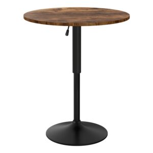 Artiss Height Adjustable Bar Table 60Cm Rustic Brown – Nice N Cheap Variety Store Artiss Height Adjustable Bar Table 360 Swivel Round Gaslift Design 60Cm Rustic Brown Black Product Image