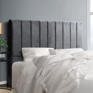 Artiss Bed Head Headboard Queen Velvet - VELA Grey product image